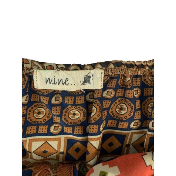 Mine Women's Navy Blue & Brown Summer Dress - Picture 3 of 5